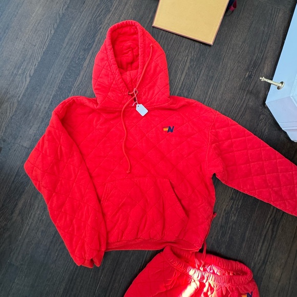 Aviator nation quilted sweatsuit red NWT - Picture 2 of 4